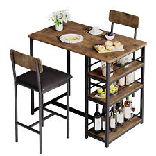 Kitchen Table Set Dining Table Set for 2 With Open Storage Shelves for Apartment