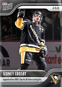 2023-24 TOPPS NOW NHL STICKER PITTSBURGH PENGUINS SIDNEY CROSBY #169 TOP 10