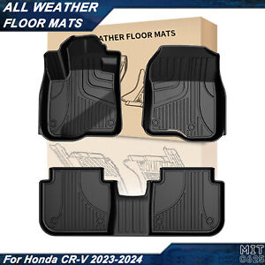 Car Floor Mats Full Set Rubber Liners All Weather For Honda CRV CR-V 2023-2024