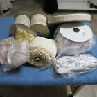 sewing trim lot, lace, cotton eyelet, cotton beading, and misc