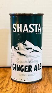 *Tough Variation* 10 oz. Shasta Ginger Ale Flat Top Soda Can-Pre-Zip Code (1960)