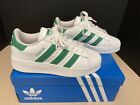 New! Display! Womens Adidas Originals Superstar XLG White/Green Shoes. Size 8.