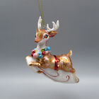 Katherines Collection Flying Reindeer Glass Christmas Ornament