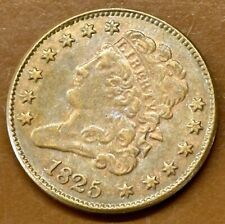 New Listing1825 Classic Head Half Cent 1/2c Copper AU Almost Uncirculated Original Coin