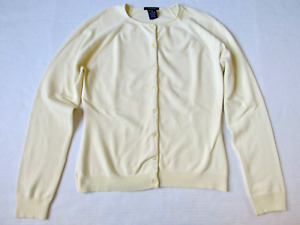Vintage Gap Women's Pale Light Yellow Button Cardigan Sweater M Medium