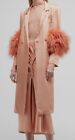 $2650 LAPOINTE Women's Pink Long Coat w/ Ostrich Feather Size 2