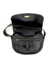 Hermes Vintage Black Leather Gold Hardware Shoulder Crossbody Flap Bag