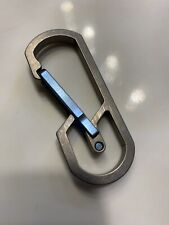 Titanium Carabiner Snap Spring Hook Clip, EDC Keychain, Key Ring, Blue Anodized