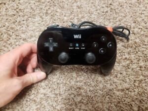 Official Nintendo Wii Pro Controller Classic Black RVL-005 OEM TESTED