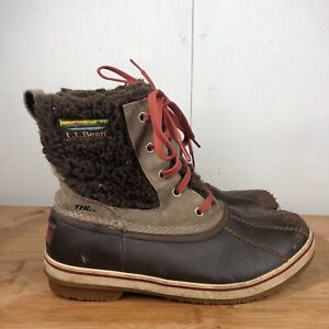 LL Bean Boots Womens 8 M Rangeley Pac Insulated Winter Brown Leather Classic