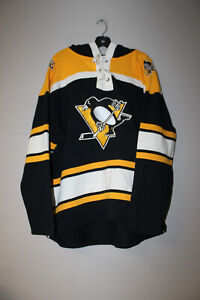 New NHL Pittsburgh Penguins old time jersey style midweight cotton hoodie men L