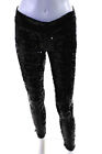 Alice + Olivia Scoop Womens Sequined Mid Rise Leggings Pants Black Size XS