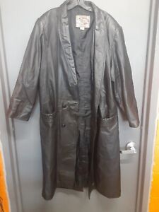 Vintage International Leather Company Leather Trench Coat sz XL