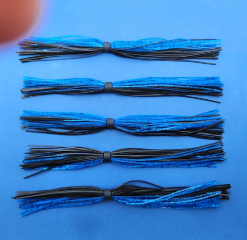 5 silicone Skirt BLACK/BLUE #5-9157 Lure Spinnerbait Buzz Tackle