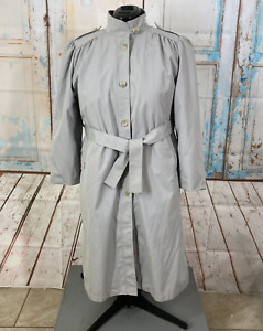 London Fog Dress Coat Womens Size 12 Petite Lavendar Zip out Lining Long Pockets