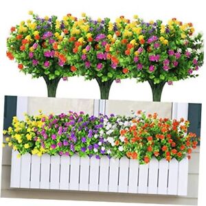 New Listing10 Bundles Artificial Cemetery Flowers Outdoor Fake Flowers for Multi Color