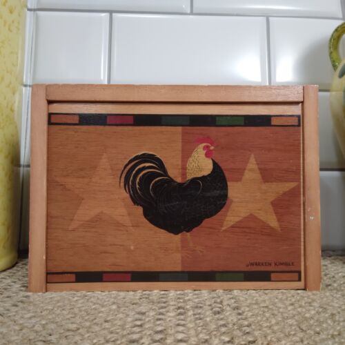 New ListingVintage KAMENSTEIN Wood Recipe File Box Rooster Americana Star Farmhouse Decor