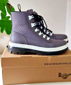 Dr Martens Nylon Gunmetal Gray Combs Lace Up Combat Boots NEW Women's Size 8