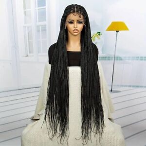 36 Inches Full Lace Synthetic Knotless Braided Wigs with Baby Hair, Three Colors