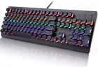 Retro Mechanical Gaming Keyboard, Typewriter Style LED Backlit Keyboard with 104