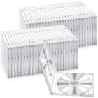 100/200/400 Disc Slim Clear CD Jewel Cases Double DVD Disc Storage Clear Tray