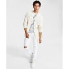 INC International Concepts Mens Metallic Cardigan Sweater White Large