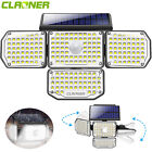 Solar Lights Outdoor 3000LM 214 LED Motion Sensor Security 4 Heads Wall Lamps