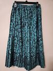 Andrea Gayle Vintage floral pleated skirt Teal Polka Dot Size 12