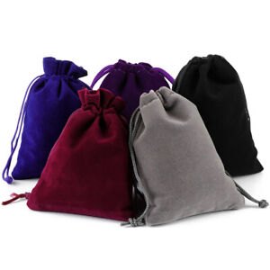 100Pc Lot Velvet Drawstring Velour Pouch Jewelry Baggie Ring Gift Bag Pouch Sets
