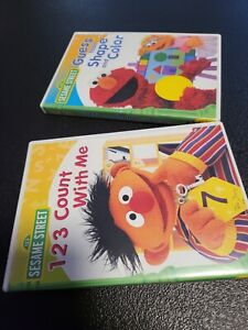 Sesame Street DVD Lot 123 Count with Me and Guess That Shape and Color