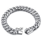 925 Sterling Silver Men's 10mm Thick Big Miami Cuban Curb Chain Link Bracelet