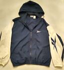 Vintage Reebok Navy Blue Track Jacket Mens Size M Medium Full Zip Coat Golf Vent