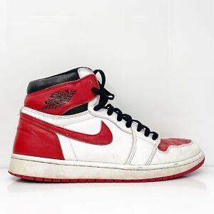 Nike Mens Air Jordan 1 555088-161 White Basketball Shoes Sneakers Size 11