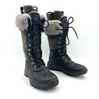 Ugg Adirondack Black Leather Winter Snow Boots Women's Size 7