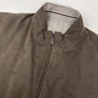 Corneliani ID Men's 58R Brown Reversible Quilted Wool Leather Full Zipper Vest