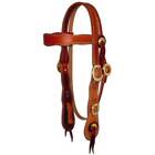 Horse Western Amish Tack Hermann Oak Leather Old Timer Headstall Brass 975H270