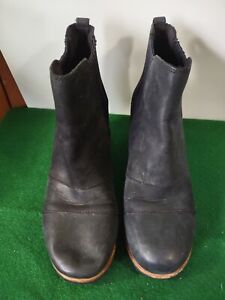 Women's SOREL Wedge Chelsea Black Nubuck Ankle Boots, Size 9, #5969