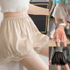 Womens Satin Lace Underwear Frilly Pettipants Bloomers Half Slip Short Pants