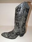 Corral Vintage Gray Studded/ Black Leather Inlay Western Cowboy Boots Womens 6 M