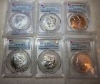 2021 Morgan and Peace Silver Dollar 6 Coin Set PCGS MS70 Advanced Release