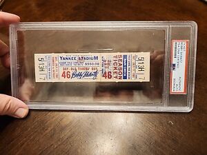 Bobby Shantz Signed 1981 Yankees  Old Timers Day Ticket Stub PSA DNA Slabbed