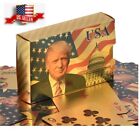 8 lot of Donald Trump Gold Foil Waterproof Plastic Playing Poker Deck Game Cards
