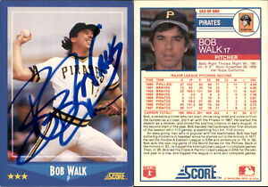 New ListingBob Walk Signed 1988 Score #162 Card Pittsburgh Pirates Auto AU
