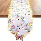 Easter Table Runner with String Lights 14 x 69 Inch Warm White Bunny
