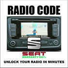 SEAT CODES RADIO ANTI-THEFT UNLOCK STEREO SERIES RNS300 RCD500 PINCODE SERVICE