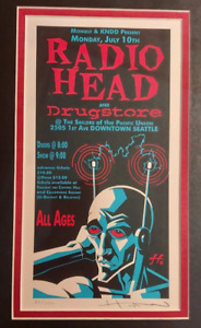 RADIOHEAD Poster Seattle Framed! Signed & Numbered by Justin Hampton 1995 83/250