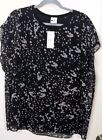 $89 NWT CAbi Shirt Size Large Black Gray Cosmos Night Sky Star Top Blouse Tunic