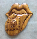wood carved mouth lip skull wooden wall art decor