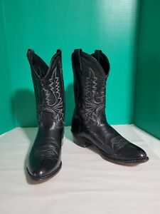 Abilene Men's Western Black Leather Western Cowboy Boots Size 🇺🇸 12 EE Wide 👍