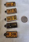 Five (5) Vintage License Plate Key Tags   NY Empire State 49 52 56 57 58